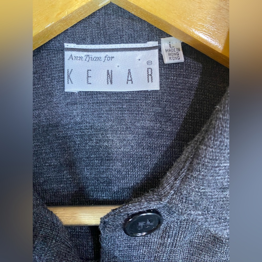 VTG Tijan for Kenar 100% Wool Long Skirt Suit – Size 12 Charcoal Gray Old Money - Picture 7 of 14